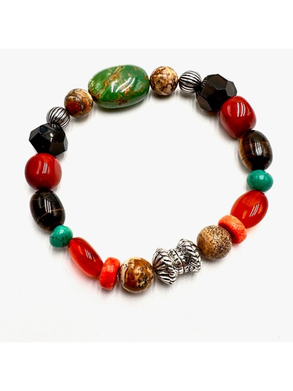Carolyn Pollack Bracelet Sterling Silver Multi Gemstone Magnetic Clasp - Picture 3 of 4